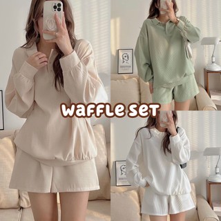Set áo dài tay + quần short chất waffle - titto closet