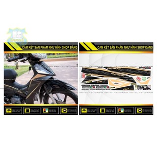 TEM RỜI WAVE BLADE 110 MẪU VÀNG ĐỒNG DÁN XE ĐEN