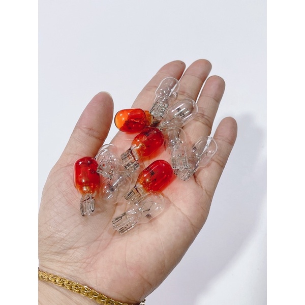 Bóng đèn xi nhan Halogen 12v10w chân T10 màu vàng & màu cam, lắp thông dụng xe gắn máy