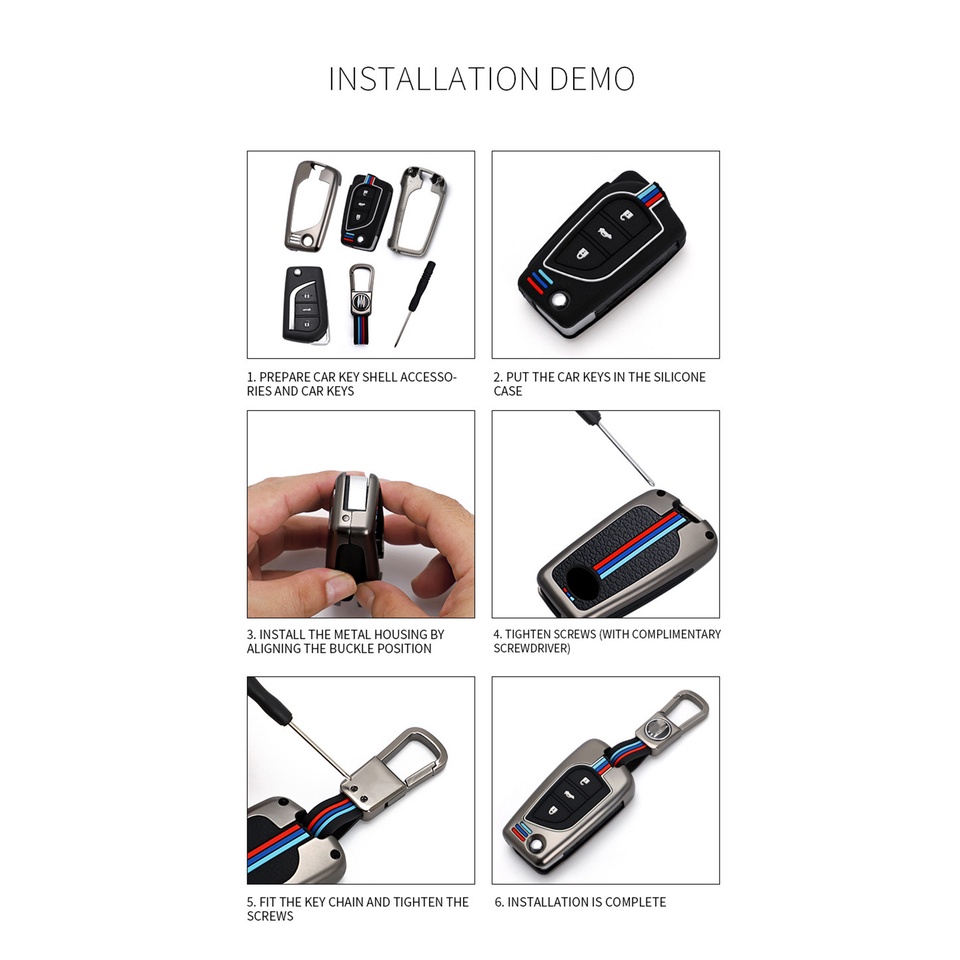 Bao Da, Vỏ Bảo Vệ, Ốp Chìa Khóa, Bọc Chìa Khóa Phản Quang Dùng Cho Xe Ô Tô Toyota Atis, Yaris, Vios, Innova Mẫu Cũ