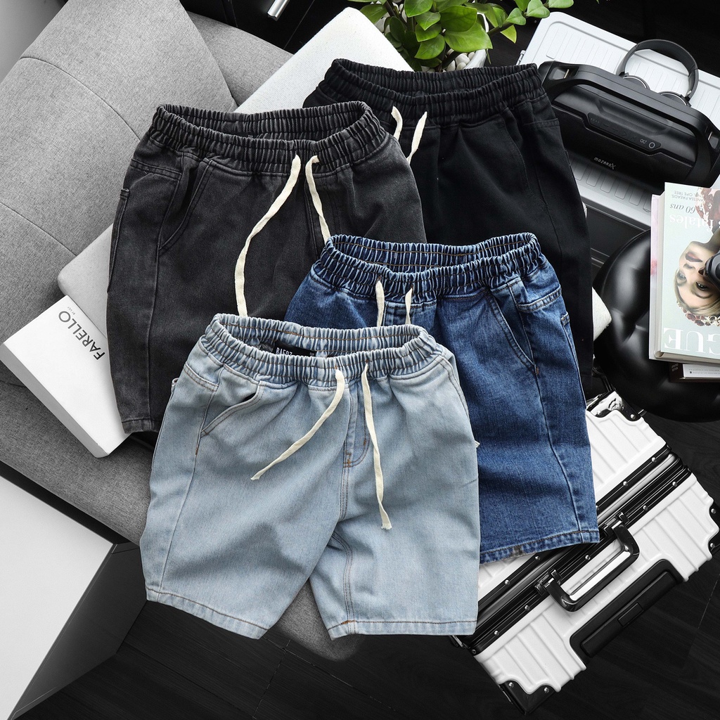 Quần Short jean nam lưng thun RF 4M - 220250 chất vải jean dày dặn co giãn KSTOREPK
