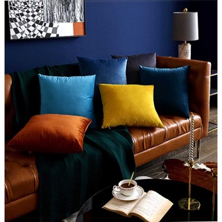 Gối tựa lưng vải nhung cao cấp mềm mịn gối sofa vải nhung gối nhung gối trang trí vải nhung cao cấp 45x45
