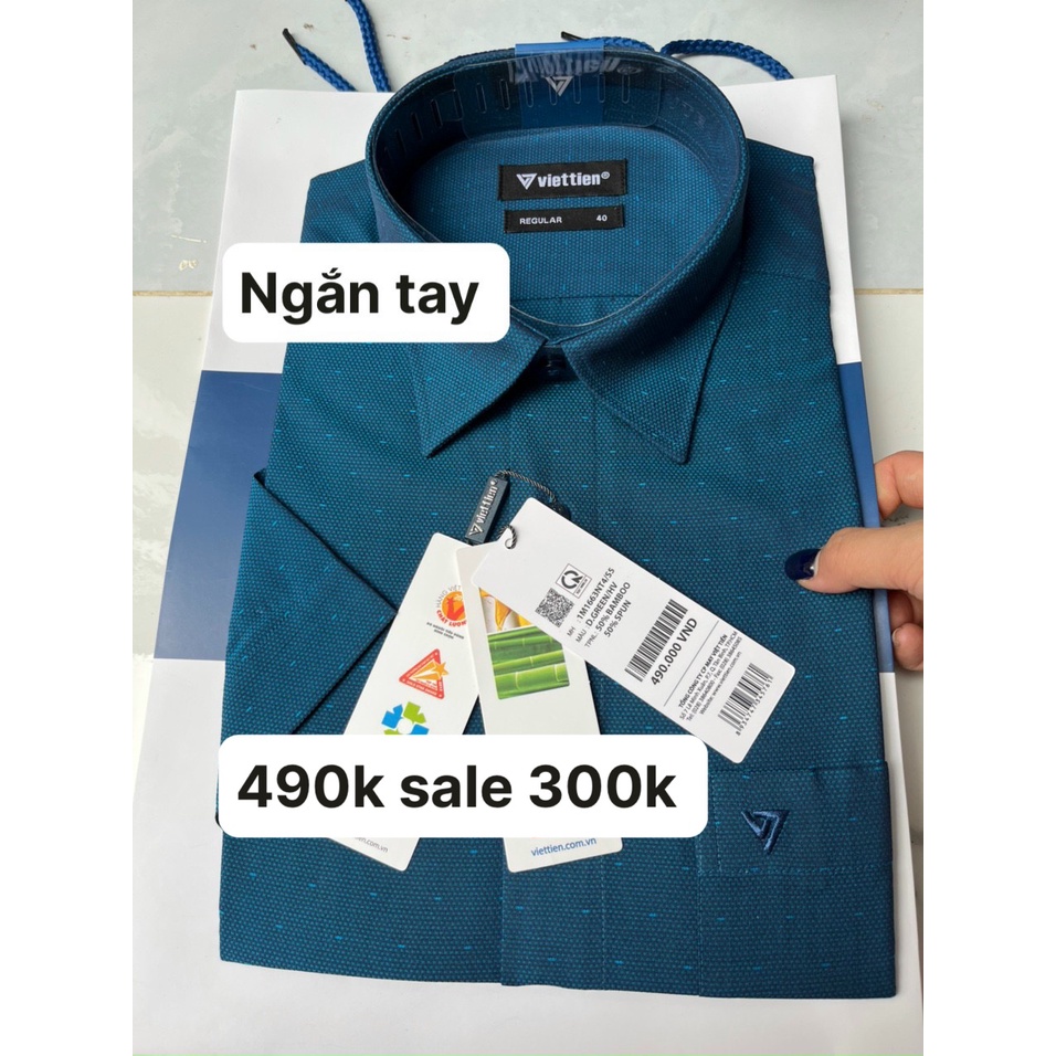 Áo sơ mi Việt Tiến ngắn tay giá mác 490k sale 300k form regular(tiêu chuẩn)