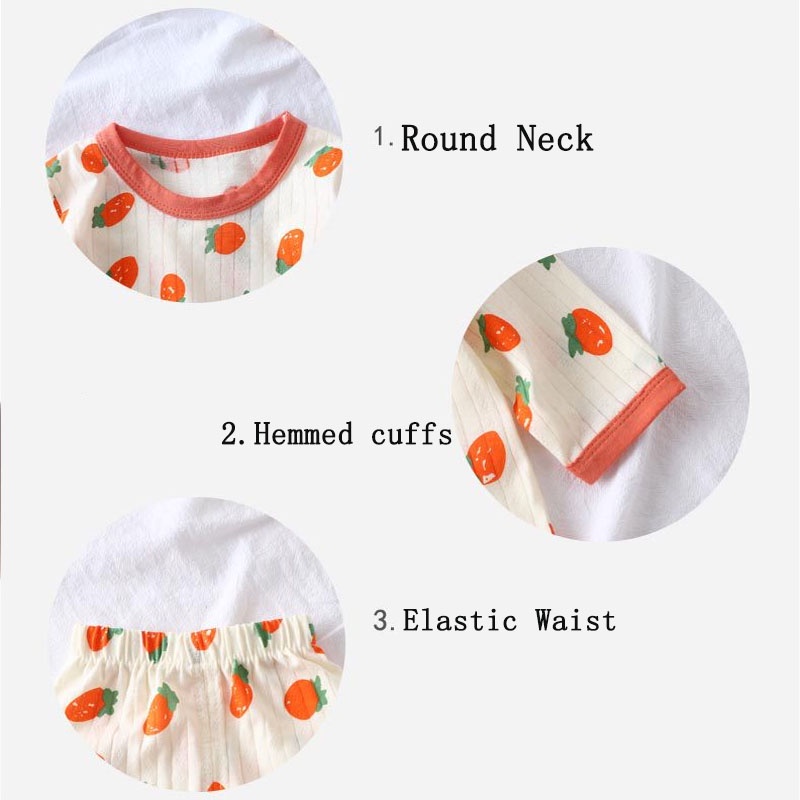 Bộ Đồ Ngủ Bằng Cotton Tay Ngắn Thời Trang Mùa Hè Dễ Thương Cho Bé
