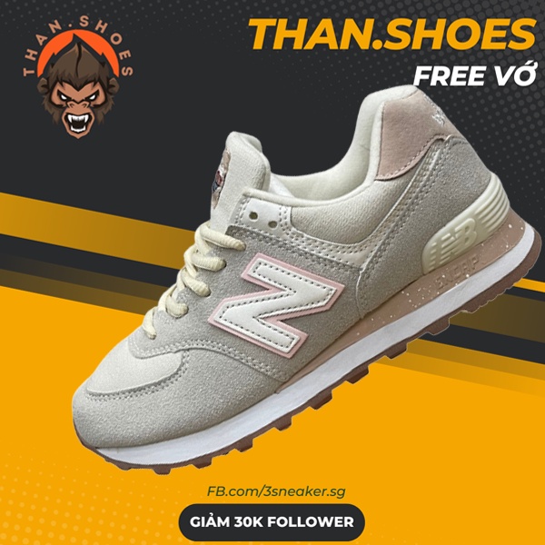 Giày New Balance Wmns 574 Turtle Dove, NB 574 Hồng - Than.Shoes