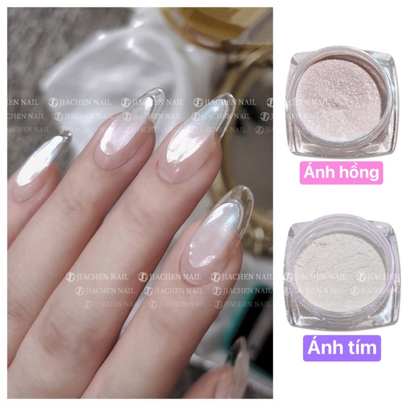HOLIDAYNAIL Set 2 hủ tráng gương ánh hồng tím