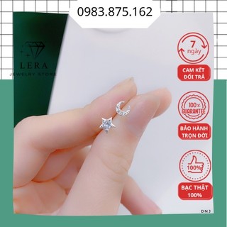 Bông tai nữ bạc ta hình trăng sao,hoa tai bạc ta nguyên chất mã khuyên tai BT23 tại trang sức bạc LERA