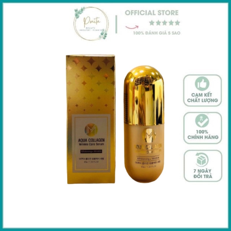 Serum Trắng Da Collagen Tươi Thủy Phân JM Aqua Collagen Wrinkle Care Serum Hàn Quốc 40g
