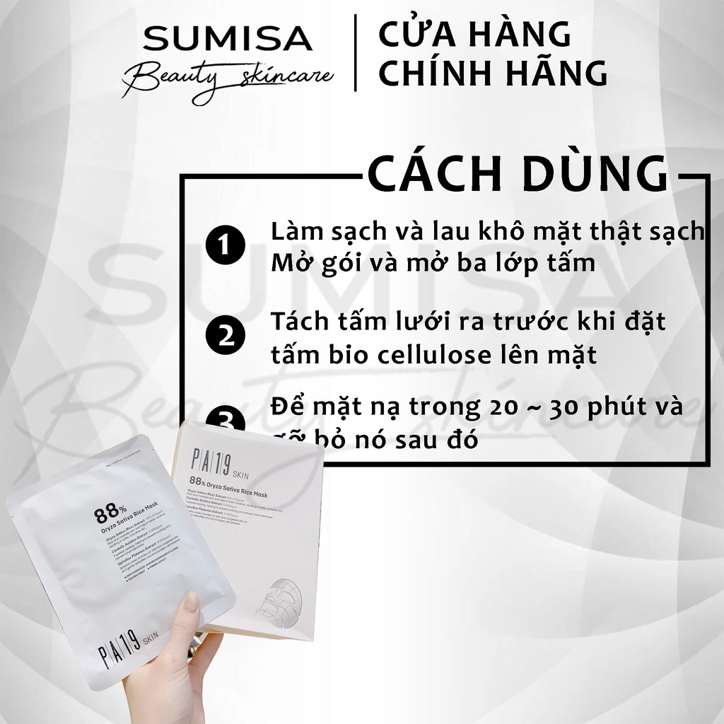 PA19 Skin 88% Oryza Sativa Rice mask Mặt nạ chiết xuất gạo dưỡng da 1 miếng