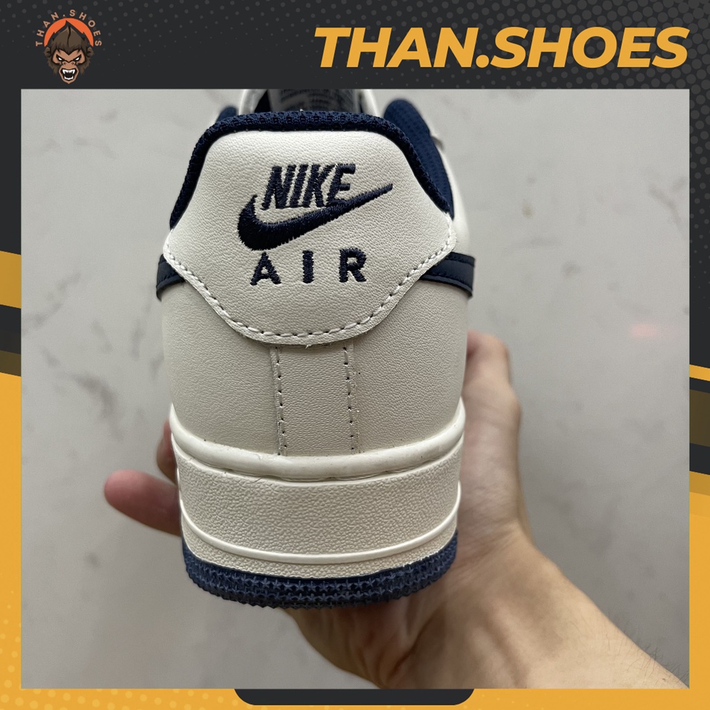 Giày Air Force 1 Low 07 Cream White Navy Skate, AF1 Trắng Móc Xanh Đế Xanh - Than.Shoes