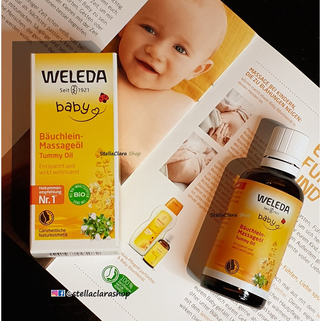 Dầu massage bụng cho bé Weleda Baby