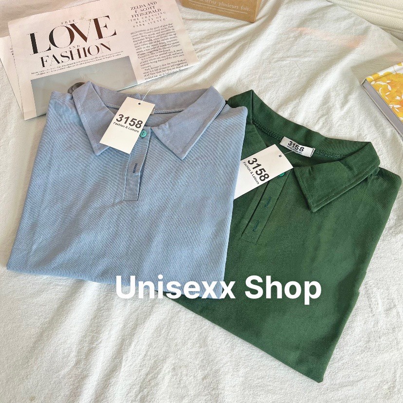 Áo Polo Unisex, Polo 3158 Trơn chất cotton khô Unisex