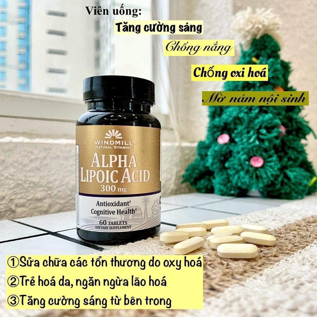 [Chính hãng] Viên uống Alpha Lipoic Acid - ngăn tái nám, chống nắng, mờ nám nội sinh