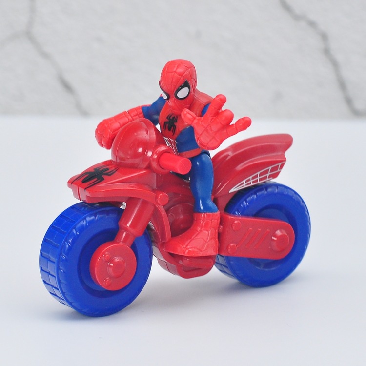 Set 2 Mô Hình Mô Phỏng Người Nhện / Người Lái Xe Máy / Hulk Cho Bé