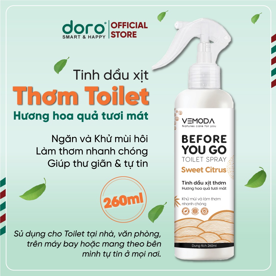 Chai Xịt khử mùi Toilet, giúp làm thơm nhanh chóng. Xịt Bẫy Mùi Toilet Before You Go Toilet Spray Vemoda