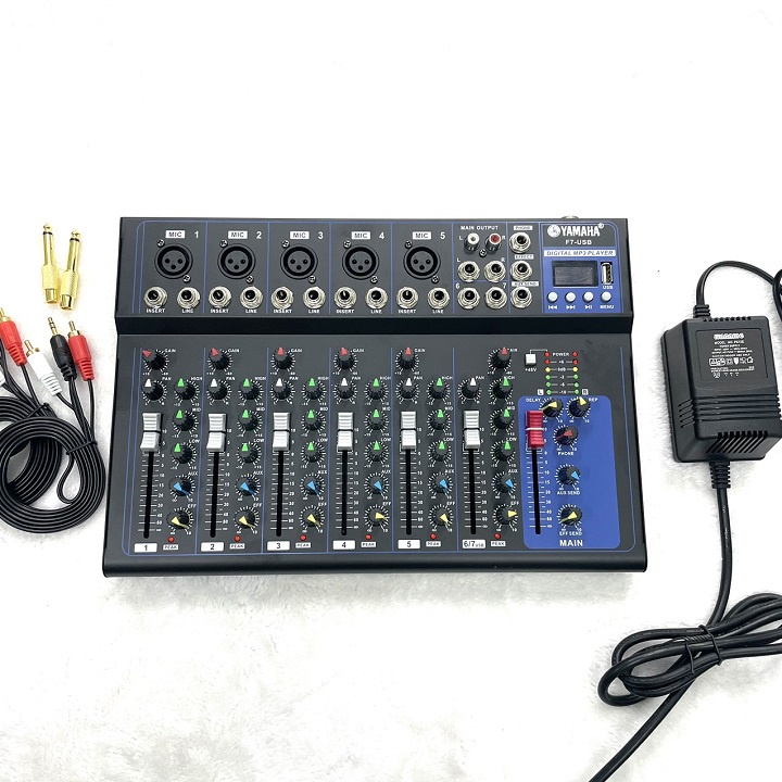 Bàn trộn âm thanh Mixer F7 yamaha có Bluetooth, Ghép dàn karaoke,Hát Linestream,Loa kéo chỉnh nhạc hoàn hảo