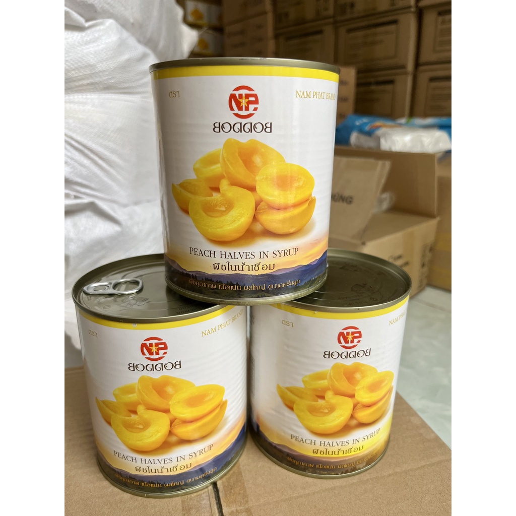 Trái Đào Ngâm Nước Đường Thái Lan lon 820gr