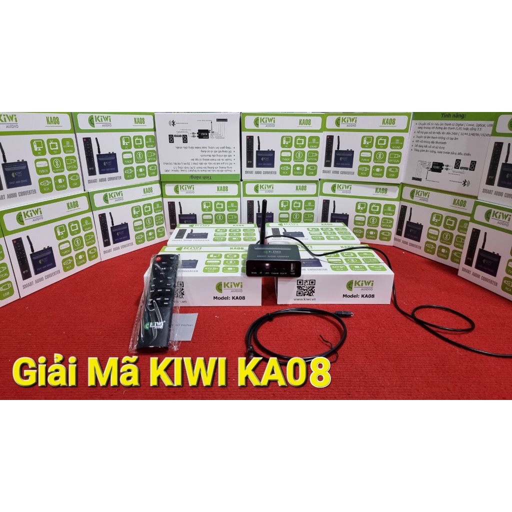 Bộ DAC chuyển đổi âm thanh Kiwi KA08 giải mã 24 bit kết nối Bluetooth
