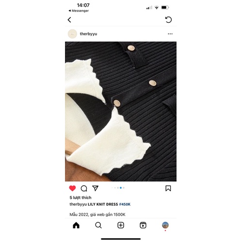 Đầm len order ther by vu sz M