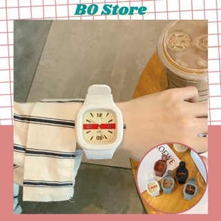 Đồng hồ nam nữ thể thao mặt vuông dây silicon unisex màu sắc thanh lịch DH30