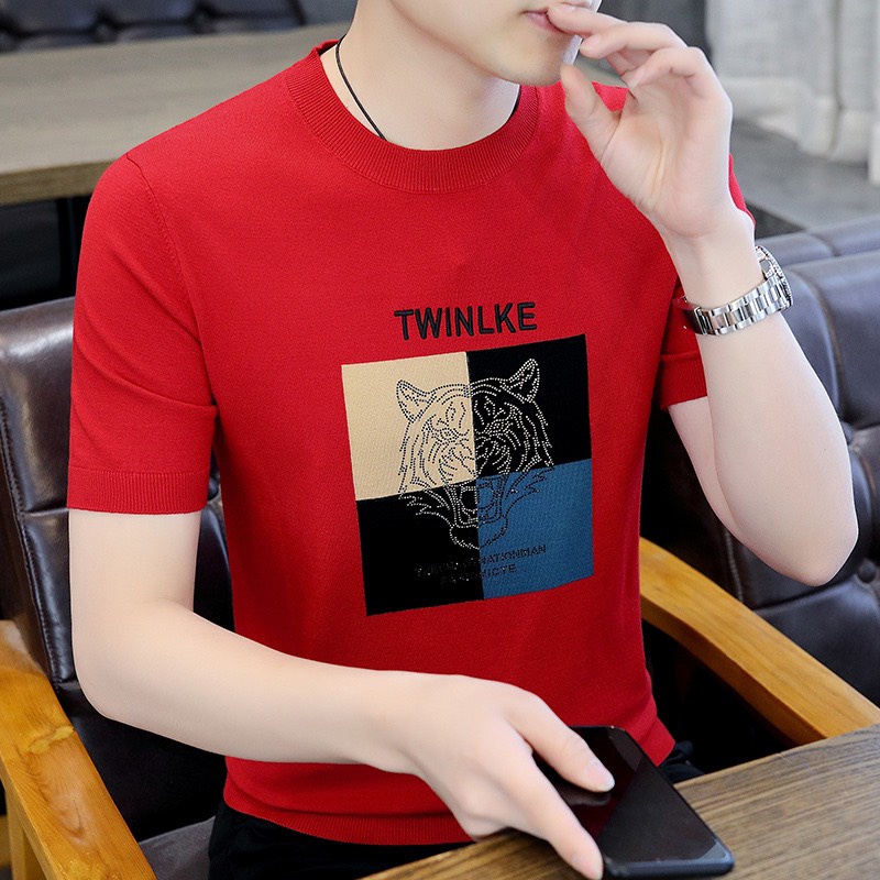 Áo phông nam tay ngắn cổ tròn, Áo thun nam cotton lạnh co giãn 4 chiều mặc thaoir mái 4 mùa AOTHU _VAKAS