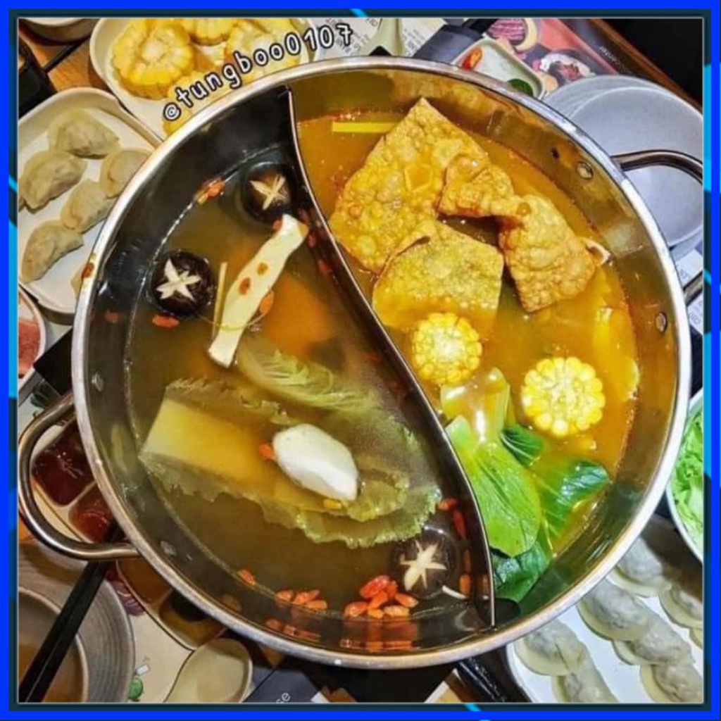 NỒI LẨU 2 NGĂN SIÊU TIỆN LỢI , đun bếp từ bếp ga đều được,dụng cụ đun nấu nhà bếp