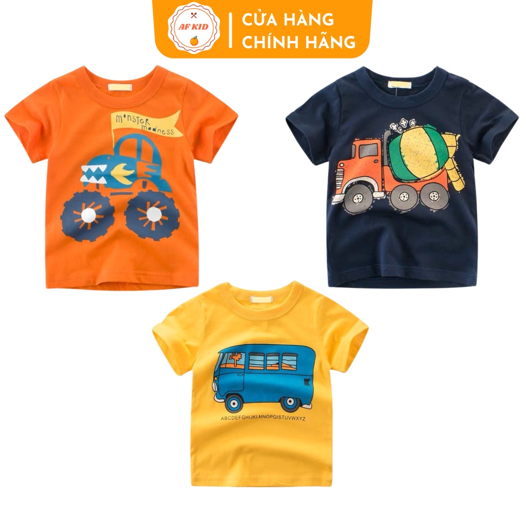 Áo thun cộc tay AF KID phông hè cho bé in hình dễ thương 6 đến 19kg chất cotton cao cấp