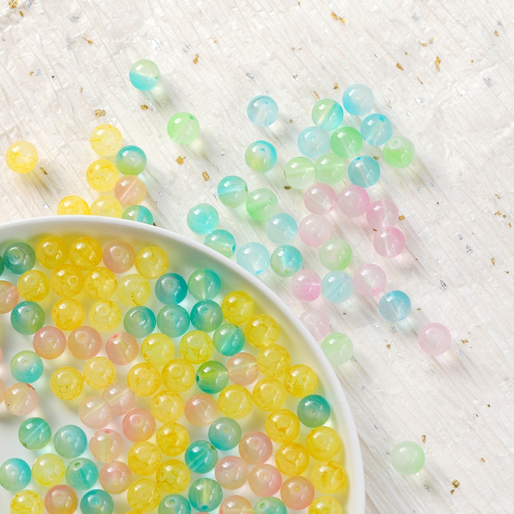 Bộ 20 Hạt Xâu Chuỗi 10mm Màu Gradient Bằng Thủy Tinh