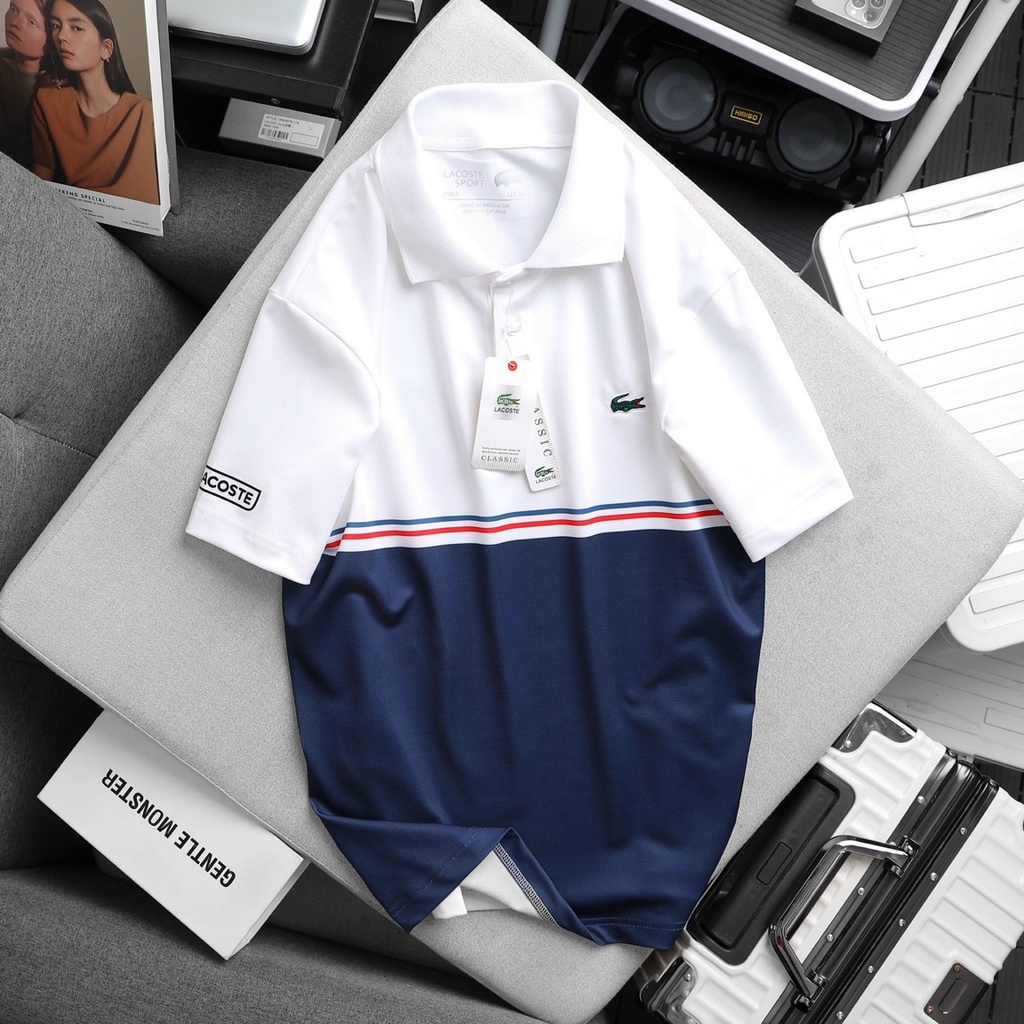 Áo Polo Nam Lacoste Cá Sấu Có Cổ Thời Trang, Áo Phông Chất Vải Cotton Dày Dặn Chuẩn Form Dáng