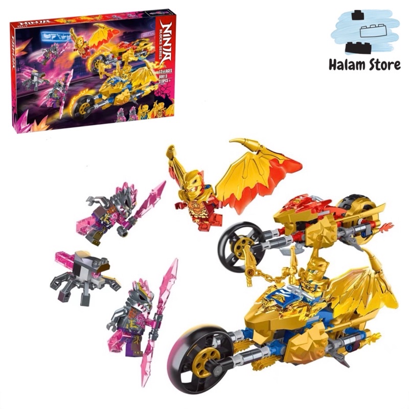 Mô hình lắp ráp Ninjago 60013 71768 - Đồ chơi xếp hình Xe máy rồng vàng của Jay