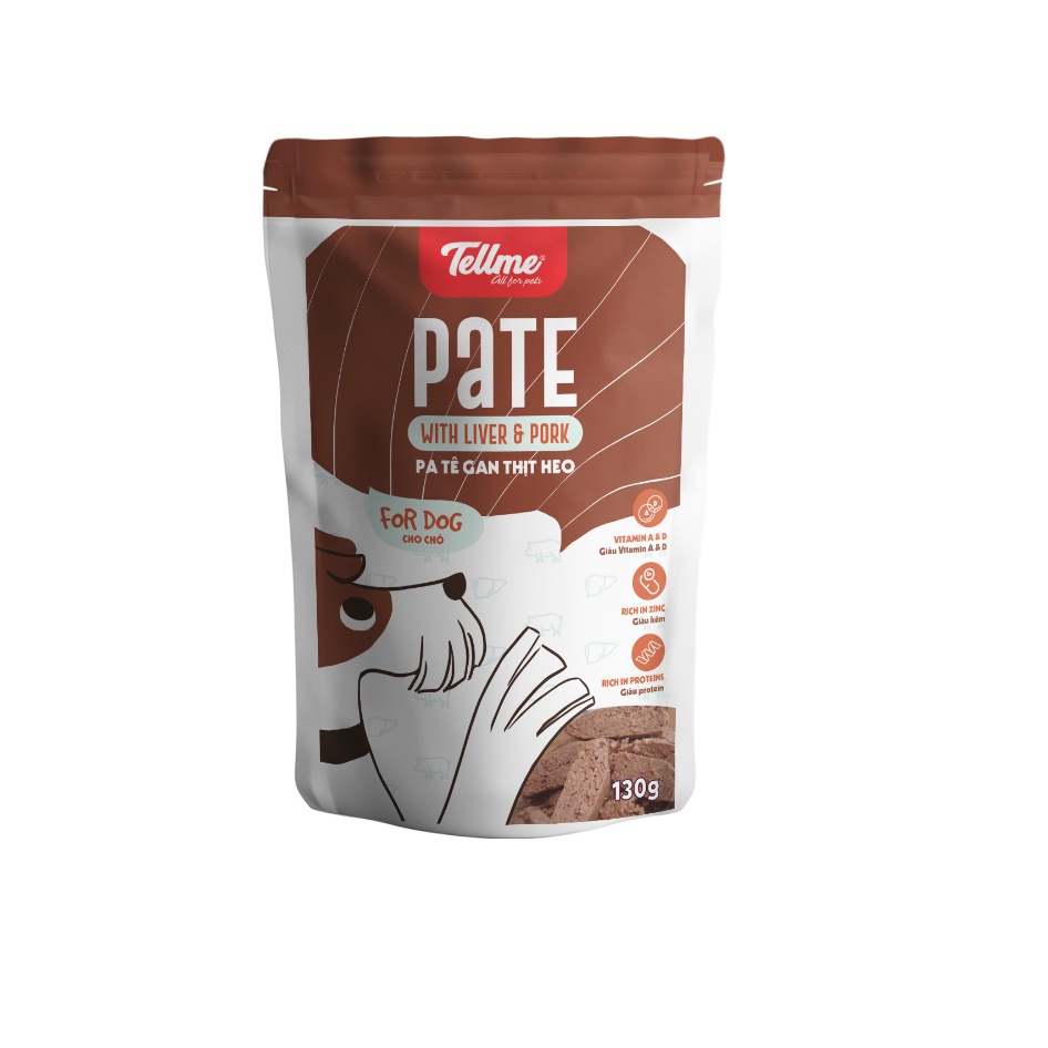 TELLME® Pa tê Gan Thịt Heo cho chó 130 gram (12 túi/hộp)
