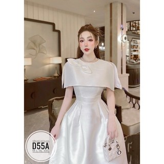 Đầm xoè tafta hoa D55A