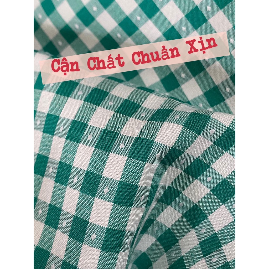 Vải Thô Kẻ Caro Thêu - Mềm Mát - Co Giãn Nhẹ - Khổ 1.5m - May Sơ Mi, Set Bộ, Váy Đầm - Vải Hưng Anh