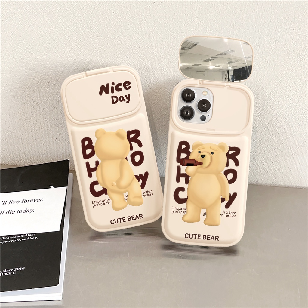 Ốp lưng điện thoại iphone gương selfie Smoke Bear cho iphone 6 6plus 6s 6splus 7 7plus 8 8plus x xs 11 12/13 14 pro max
