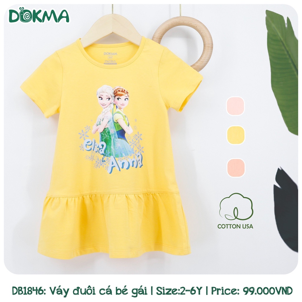 2-6Y Váy cộc tay bé gái Dokma DB1846