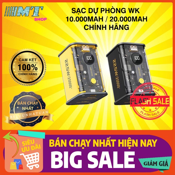 (HOT) SẠC DỰ PHÒNG WK 10.000MAH / 20.000 MAH CHÍNH HÃNG
