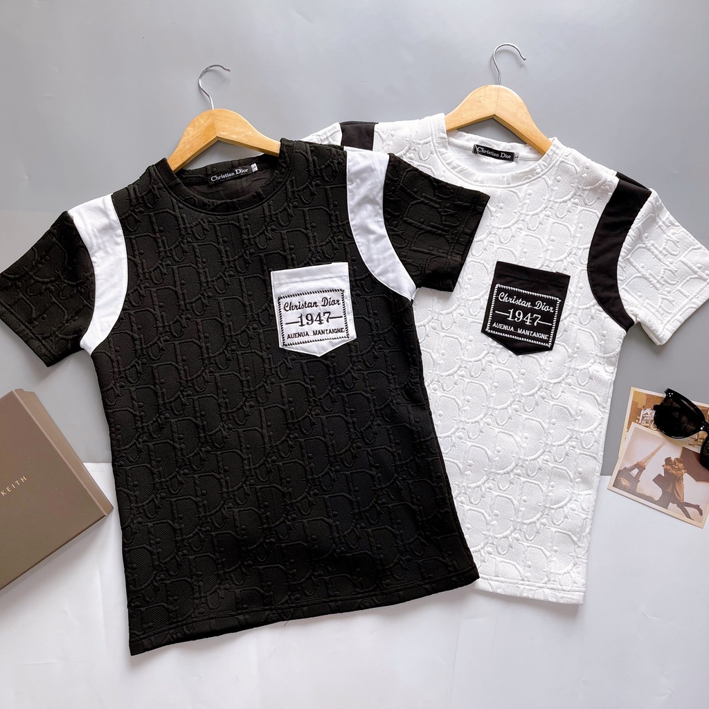 Áo thun nam dập nổi tay ngắn cổ tròn cotton thoáng mát,dày dặn,chuẩn form,sang trọng-AHFASHION