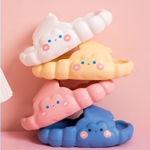 Dép bánh mì nữ cute họa tiết đám mây siêu dễ thương, Dép đi trong nhà chống trơn trượt siêu nhẹ đi thoải mái êm chân