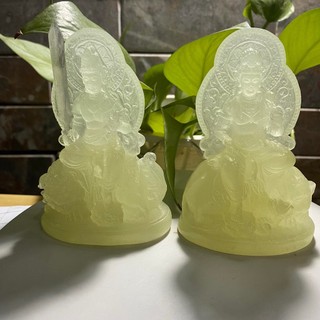 Bộ 2 tượng phật phổ hiền bồ tát - văn thù bồ tát có dạ quang cao 12 cm