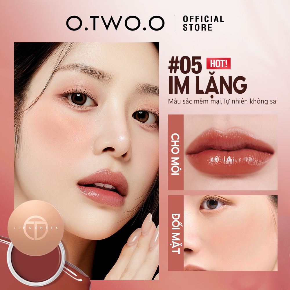 Son Môi Dạng Lỏng O.TWO.O Dưỡng Ẩm Không Dính Màu Sắc Tươi Tắn son