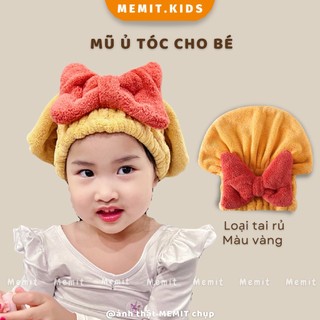Khăn quấn tóc, mũ ủ tóc cho bé gái,khăn siêu thấm khô tóc