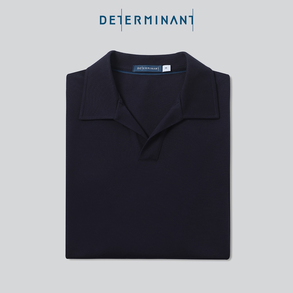 Áo thun nam Polo Cotton kháng khuẩn ngăn mùi thương hiệu Determinant - màu Xanh Navy cổ không phối nút [P04]