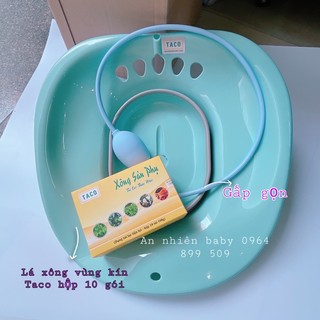 Chậu xông gấp gọn ,kèm vòi xịt rửa vùng kín cho mẹ sau sinh