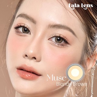 Lens Mắt Kính Áp Tròng Nâu Muse Blondy Brown Size S 14.2mm Có 0 Đến 7 Độ Cận LALA LENS