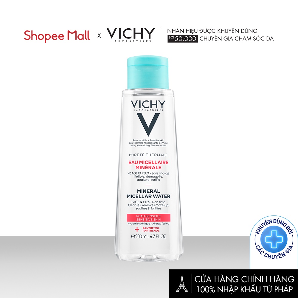 Nước tẩy trang cho da nhạy cảm Vichy Mineral Micellar Water Pureté Thermale 200ml