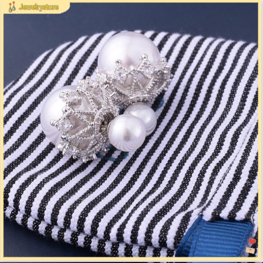 Khuyên Tai Nữ Trang Tạo Hình Cánh Hoa Đính Ngọc Trai Xinh Xắn