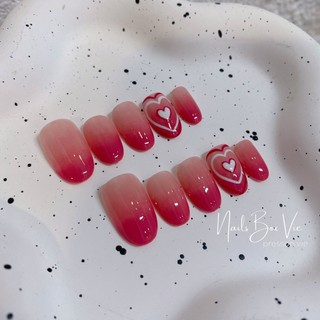 [A98] NAIL BOX Thiết kế trái tim obre hồng
