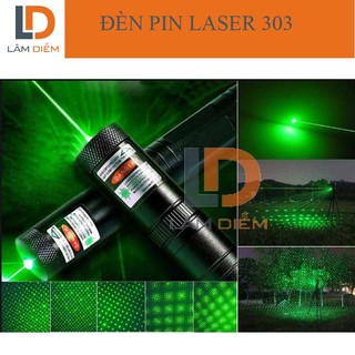 Đèn Laser 303 Cao Cấp Ánh Sáng Xanh Tặng Kèm Pin + Sạc