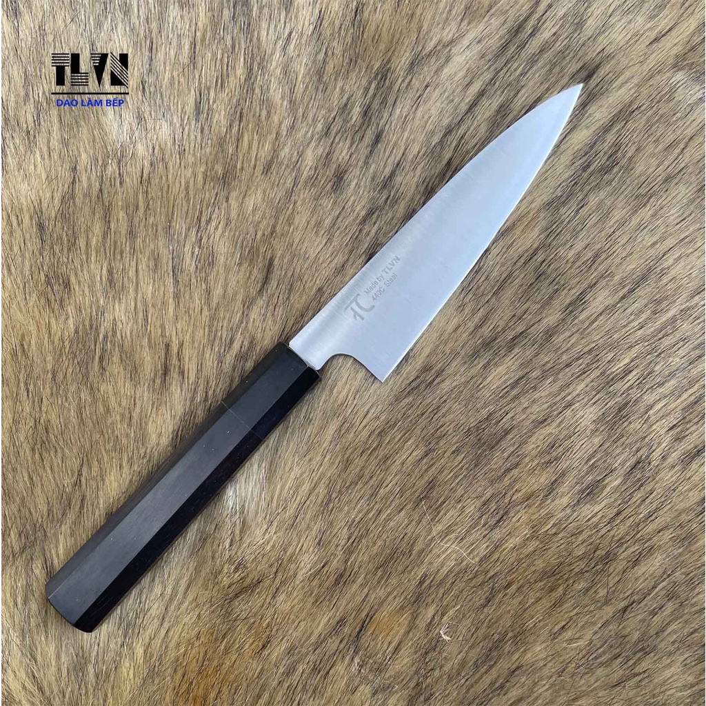 TLVN-Dao gọt trái cây petty thép 440C cán gỗ khâu sừng