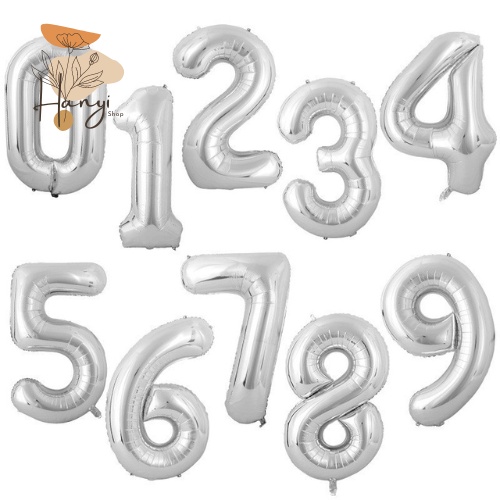 Bóng nhôm số 0-9 16 inch  trang trí tiệc sinh nhật, phụ kiện chụp ảnh